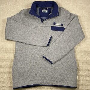 Magellan Jacket Mens Medium Gray Campfire Quilted Quarter Snap Pullover Outdoor